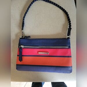 Dana Buchman striped wristlet clutch purse